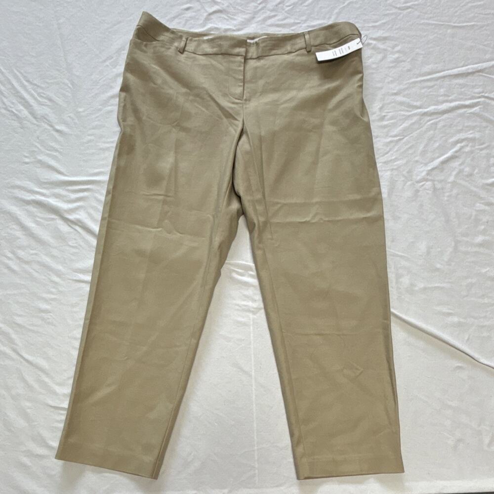 NEW Liz Claiborne Women's Emma Pants Beige Slim Straight Stretch Twill DEAL!!